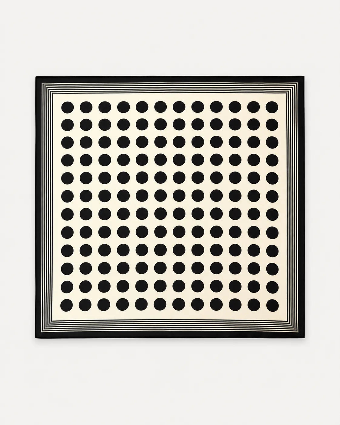 Classic Black & White 100% Mulberry Silk Square Scarf – 21” /53 cm