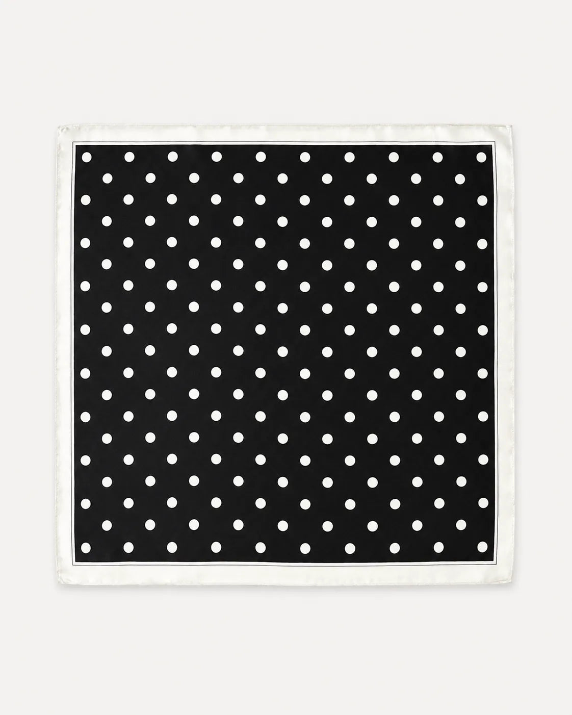 Classic Black & White 100% Mulberry Silk Square Scarf – 21” /53 cm