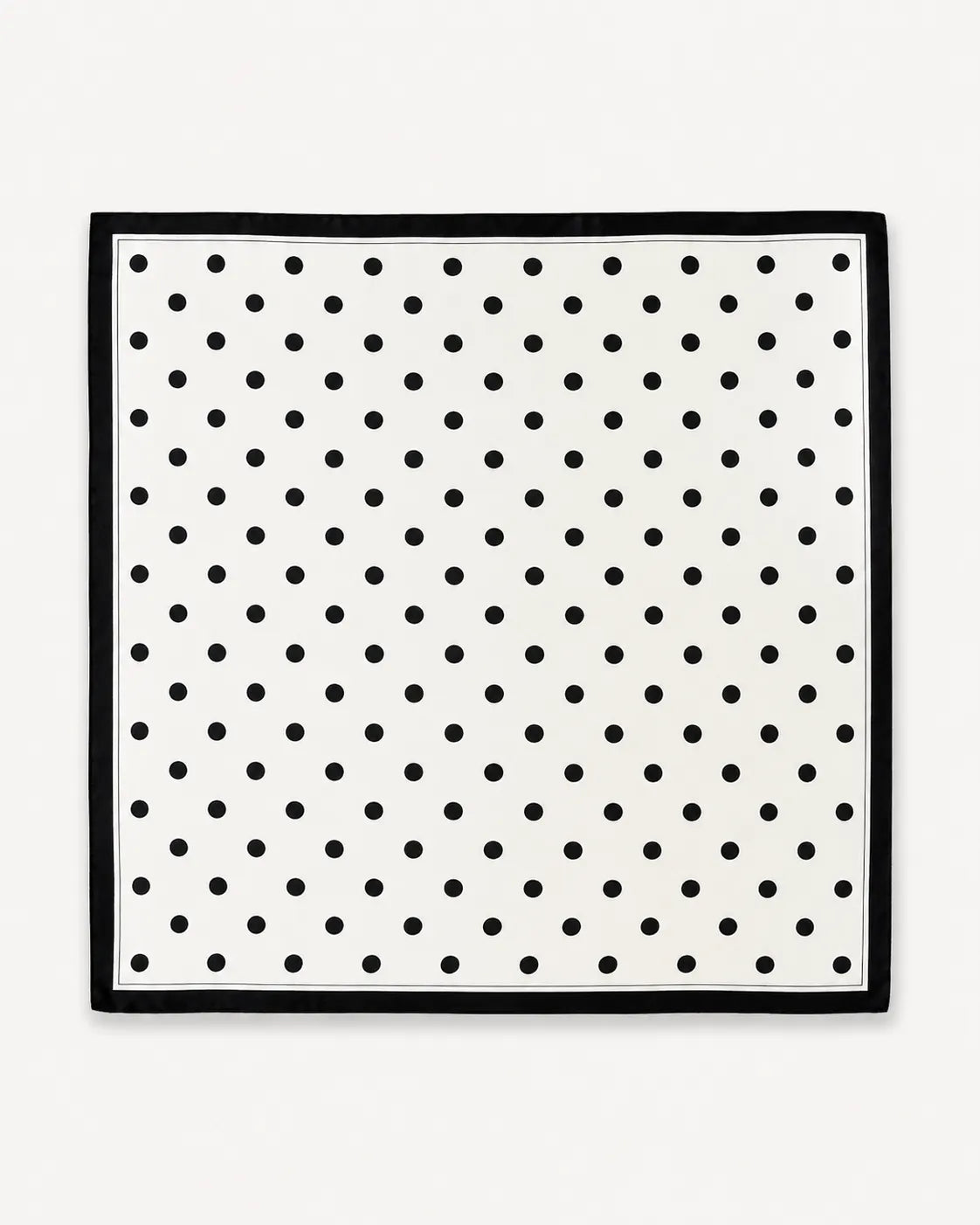Classic Black & White 100% Mulberry Silk Square Scarf – 21” /53 cm