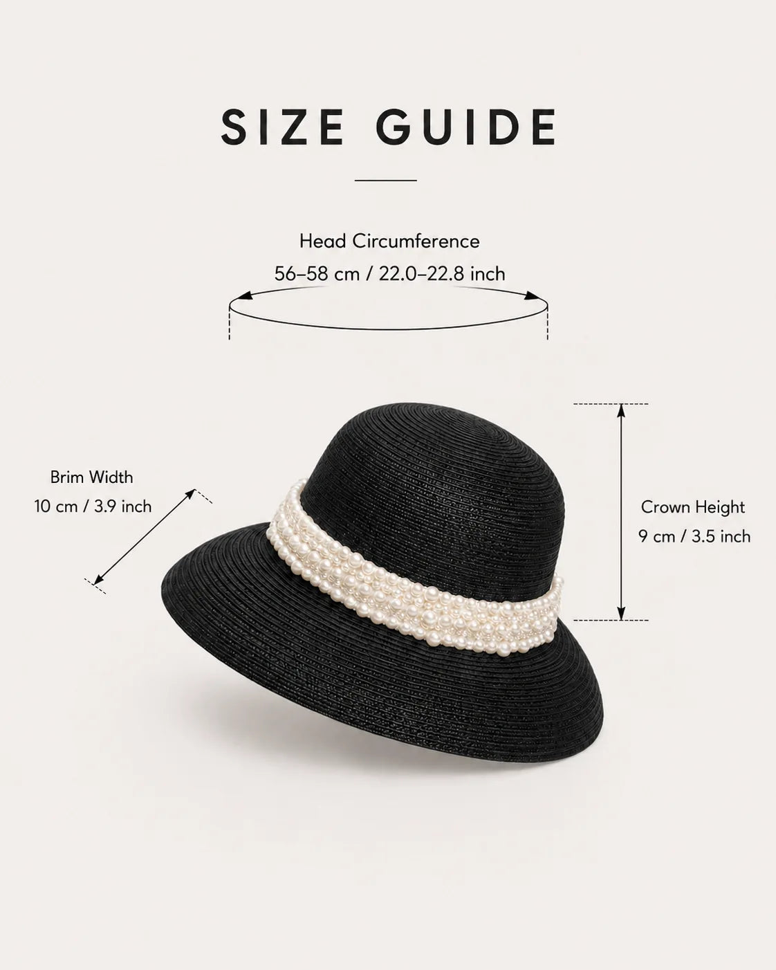 YANOVA Vintage Pearl Sun Hat