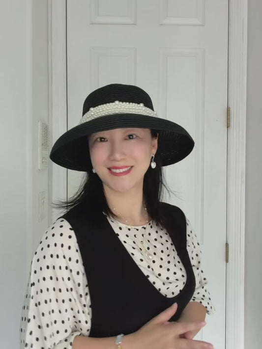 YANOVA Vintage Pearl Sun Hat
