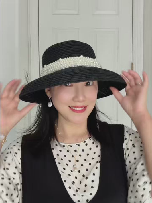 YANOVA Vintage Pearl Sun Hat